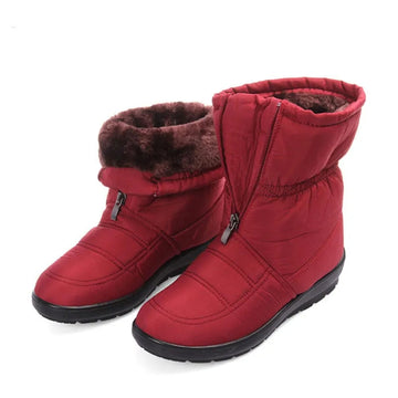 Bota Feminina de Inverno Carmezita Impermeável Aveludada