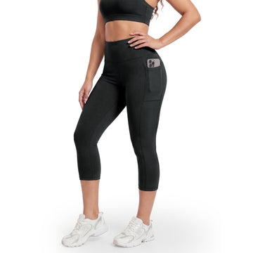 Leggings Capri Aurebee — Cintura Alta, Push Up y Bolsillo