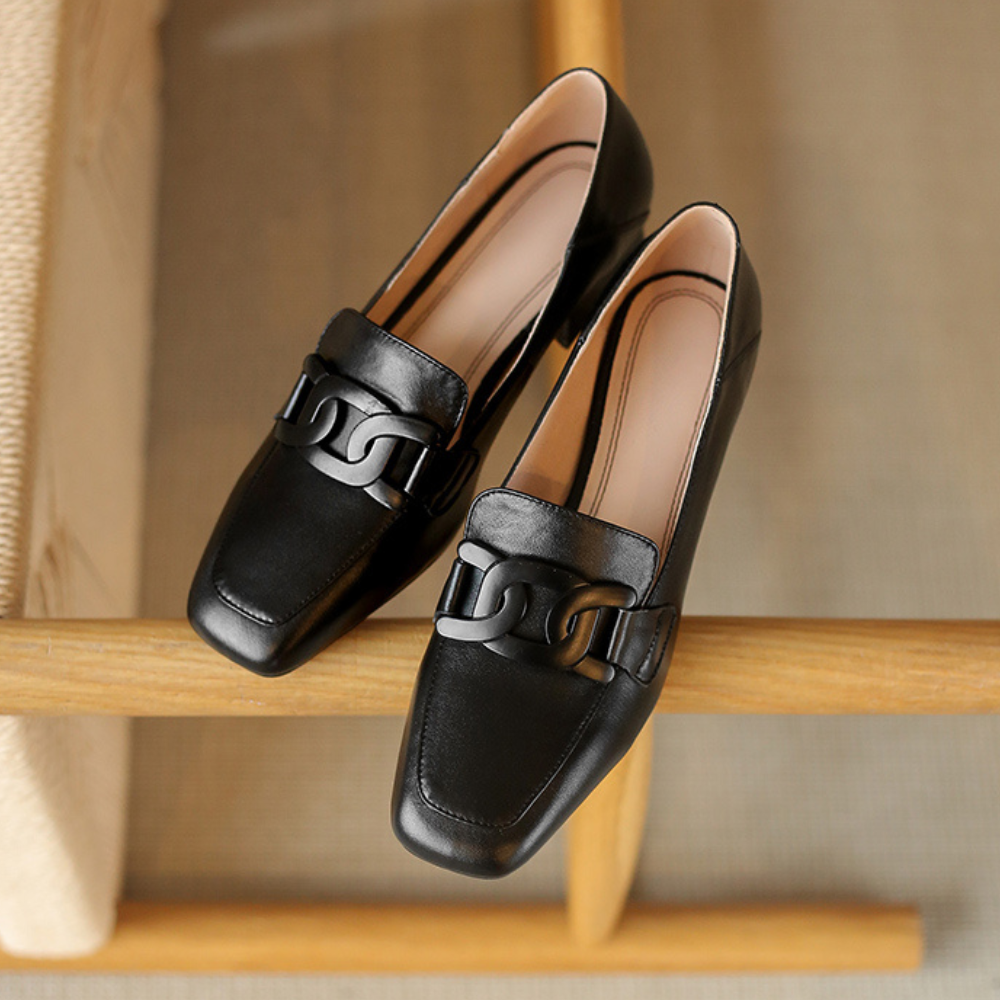 Mocassim Feminino Ortopédico Bella de Couro - Salto ConfortPlus