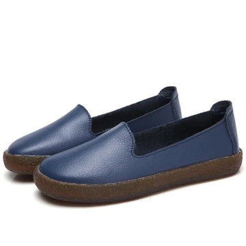 Mocassim Feminino Casual Violeta em Couro Confortável